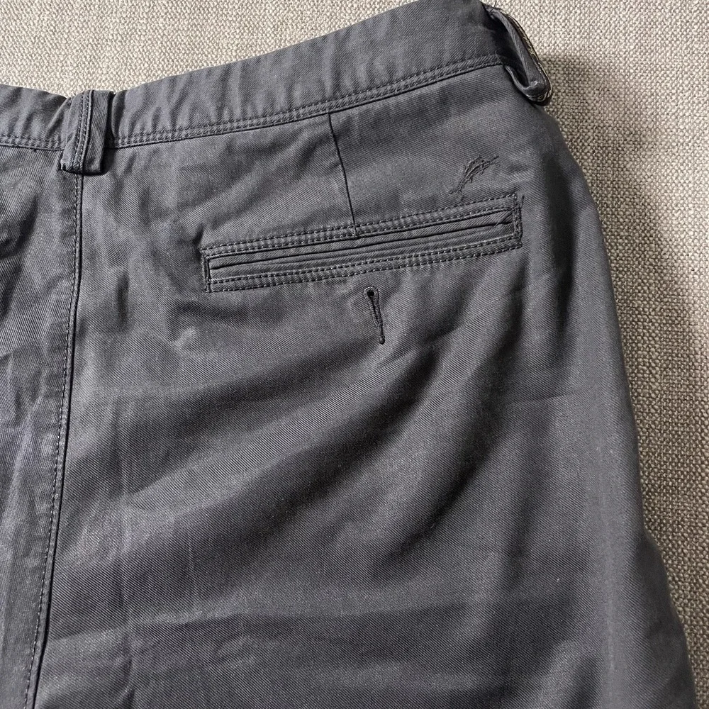Tommy Bahama Chino Shorts Mens 35 Black Cotton Stretch Flat Front Comfortable